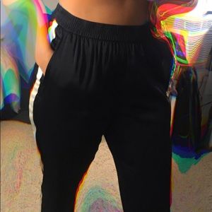 Zara navy blue silk joggers NEVER WORN